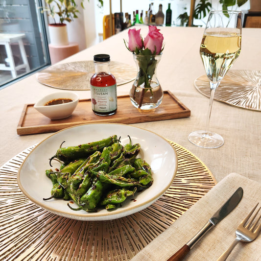 Blistered Shishito Peppers with Sichuan Dipping Sauce